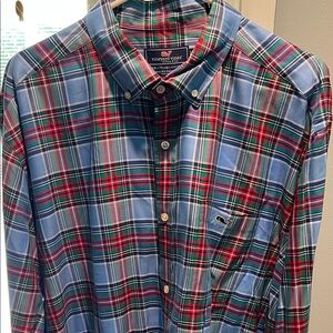 Gently used, Vineyard Vines Men's Multicolor Plaid Classic Fit Tucker Shirt